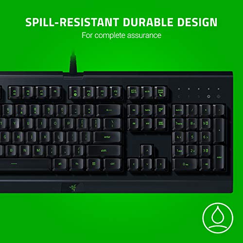 Razer Cynosa Lite - Teclado Gaming Esencial con iluminación Razer Chroma con LED RGB, USB, Teclas de Membrana, UK /US Layout, Negro