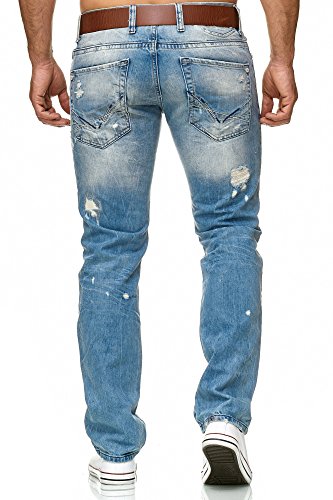 Redbridge Vaqueros para Hombre Jeans Estilo Used Destroyed W29 L32 Azul