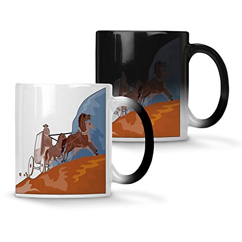 Regalo retro salvaje oeste diligencia color cambiando la taza 330 ml f723w