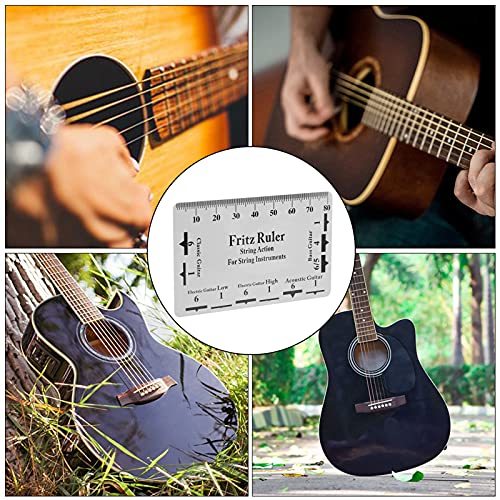 Regla De Calibre De Acción De Cuerda, Regla De Altura De Cuerda PVC Plástico Acero Inoxidable Para Mandolina Para Guitarra Popular
