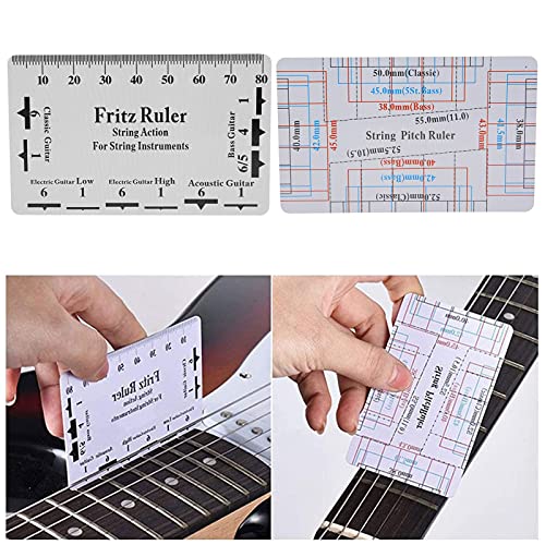 Regla De Calibre De Acción De Cuerda, Regla De Altura De Cuerda PVC Plástico Acero Inoxidable Para Mandolina Para Guitarra Popular