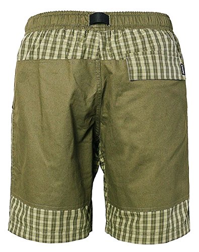 REJOICE® Moth Shorts - Pantalones Cortos/Bermudas con cuadritos para Hombres Boulder, Escalada, Trekking, Senderismo. Verano/Primavera. Color Verde, Tamaño M