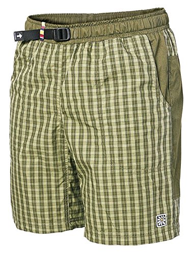 REJOICE® Moth Shorts - Pantalones Cortos/Bermudas con cuadritos para Hombres Boulder, Escalada, Trekking, Senderismo. Verano/Primavera. Color Verde, Tamaño M