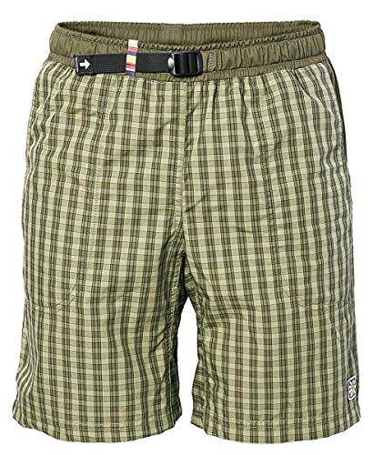 REJOICE® Moth Shorts - Pantalones Cortos/Bermudas con cuadritos para Hombres Boulder, Escalada, Trekking, Senderismo. Verano/Primavera. Color Verde, Tamaño M