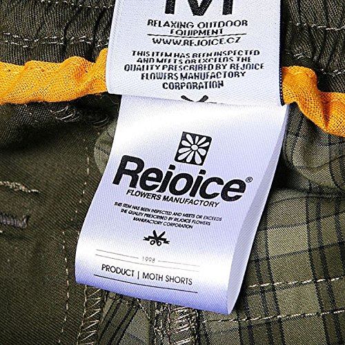 REJOICE® Moth Shorts - Pantalones Cortos/Bermudas con cuadritos para Hombres Boulder, Escalada, Trekking, Senderismo. Verano/Primavera. Color Verde, Tamaño M