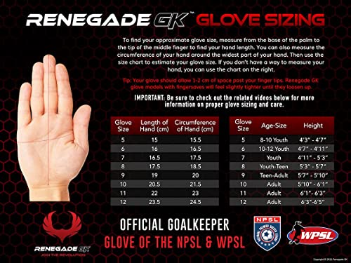 Renegade GK Limited Edition Rogue Slash Guantes de Portero con Pro Protección Dedo | 4mm Giga Grip & Neoprene |Guantes Portero Futbol Adulto (Talla 10, Adulto, Neg. Cut, Level 4+)