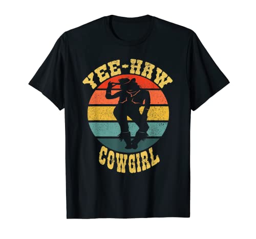 Retro Yee Haw Howdy Western Country South Cowgirl Rodeo Camiseta