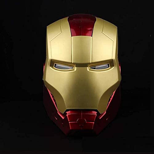Ricnoc Casco Electrónico de Iron Man de Los Vengadores de Marvel Legends Máscaras Luminosos,ABS Cascos de Halloween Cosplay Película Deluxe Edition,Red,55 Cm
