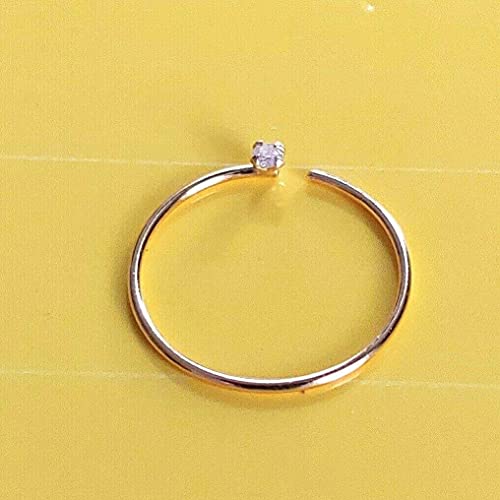 Ringe Clicker 585 auténtico oro con diamante auténtico Piercing para el cuerpo de la nariz, anillo de oro 585 con clicker Tamaño: 0,6 x 10 x 1,4 mm, íntimo, tragus, hélix, septum, moderno, exclusivo