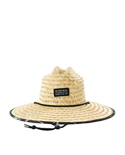 Rip Curl Men's Paradise Straw Lifeguard Sun Hat, Adjustable Straw Hat for Men