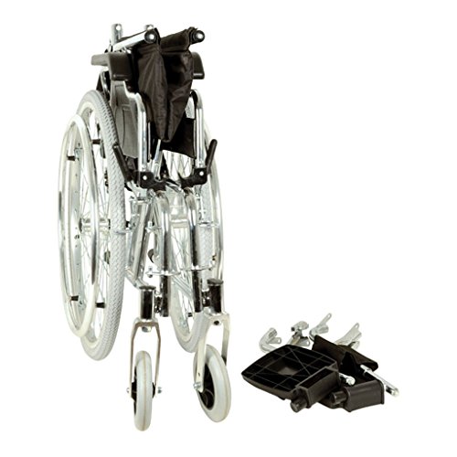 Royal Silla de ruedas con asiento de 46 cm, tela negra.