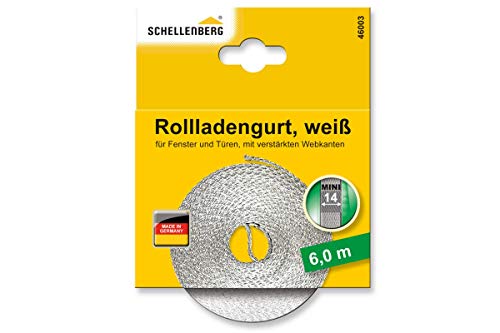 Schellenberg 46103 Cinta de persiana, ancho, color blanco, Mini 14 mm/6 m