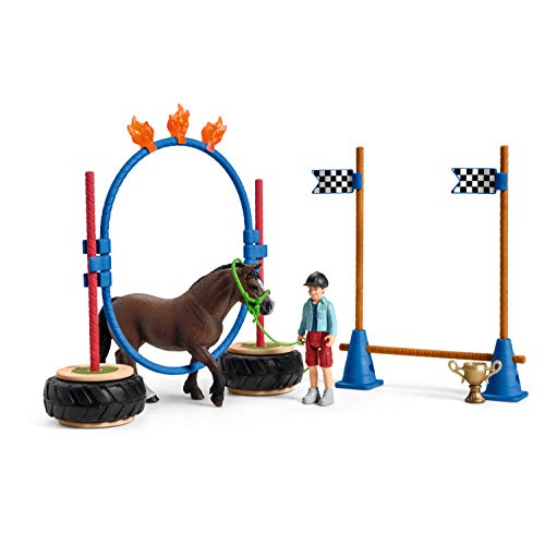 Schleich 42482 Farm World play set - pony agility racing, juguetes a partir de 3 años