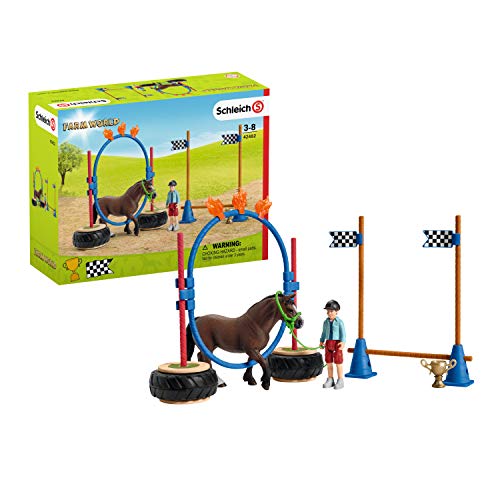 Schleich 42482 Farm World play set - pony agility racing, juguetes a partir de 3 años