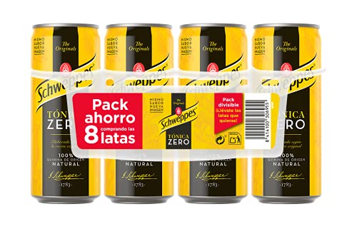 Schweppes Tónica Zero, Sin Azúcar ni Calorías - Lata 33cl