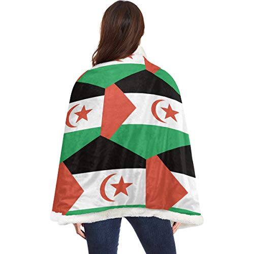 SD3DPrint Manta de la bandera árabe del Sáhara Occidental, cierre de botón, manta de envoltura de chales