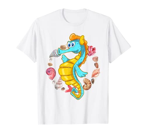 Sea Animal Seashell Biology Cute Ocean Fish Caballse Camiseta