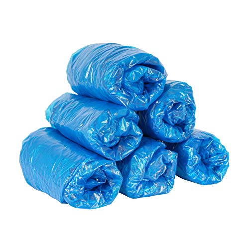 SF - Cubrezapatos desechables de PE 100 unidades, impermeables, material CPE, color azul