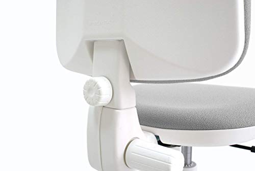 Silla giratoria Blanca de Oficina y Escritorio, Modelo Torino, diseño 100% Blanco ergonómico con Contacto Permanente (Turquesa)
