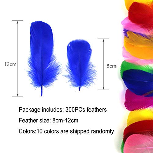 SIMUER 300Piezas Plumas Manualidades De Colores Plumas de la decoración para Las Decoraciones caseras del Partido de la Boda del Arte de DIY, 8-12 cm