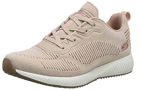 Skechers Bobs Squad - Glam League, Zapatillas Bajas Mujer, Rosa (Blush Engineered Knit/Rose Gold Trim Blush), 39 EU