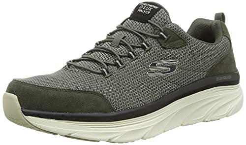 Skechers D'lux Walker, Zapatillas Hombre, Olive, 42.5 EU