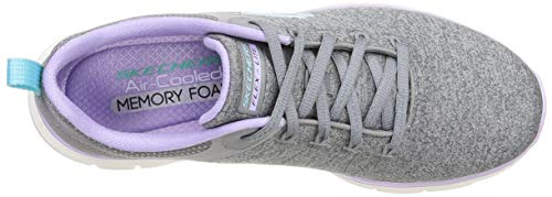 Skechers Flex Appeal 4.0 Brilliant View, Zapatillas Mujer, Gris (Gray/Lavender), 36 EU