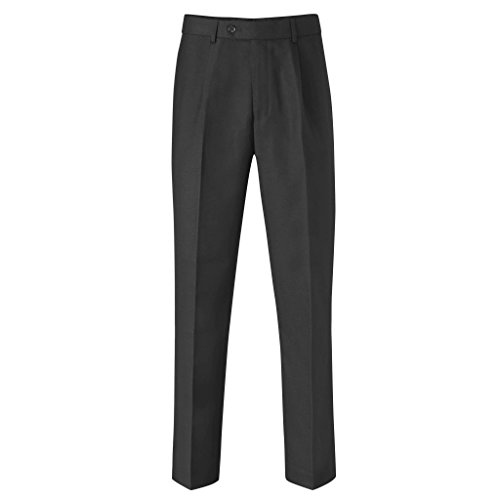 Skopes - Pantalones de Traje/de Vestir Lisos Caballero Hombre Modelo Rhino - Pantalones para Trabajar (Medida Cintura 91cm, Large) (Carbón)