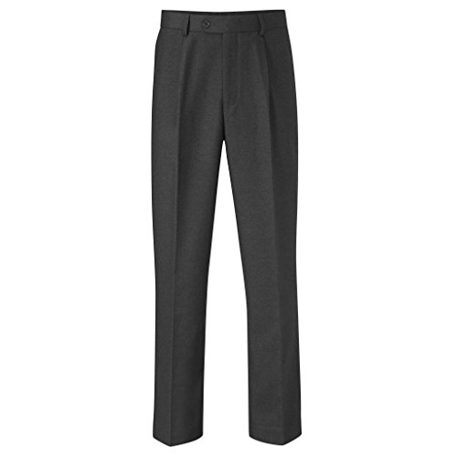 Skopes - Pantalones de Traje/de Vestir Lisos Caballero Hombre Modelo Rhino - Pantalones para Trabajar (Medida Cintura 91cm, Large) (Carbón)