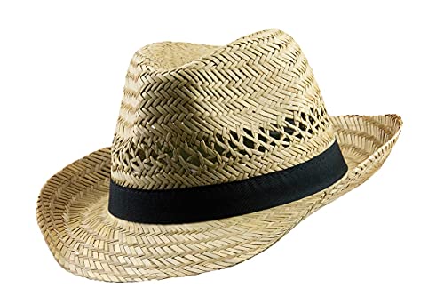 Sombrero de Paja Varadero Sombrero Natural Sombreros de Paja de Verano Sombrero Habana Sombrero Unisex Bogart Fedora (58)