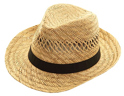 Sombrero de Paja Varadero Sombrero Natural Sombreros de Paja de Verano Sombrero Habana Sombrero Unisex Bogart Fedora (58)