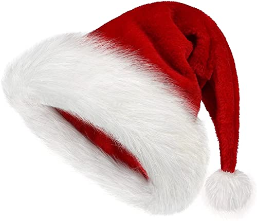 Sombreros de Navidad, 4PCS Gorro de Navidad Unisex, Gorro Navideño Adulto de Terciopelo Sombrero de Patrón de Papá Noel Reno para Santa Claus, Gorro de Santa, Invierno, Navidad (Christmas hat)
