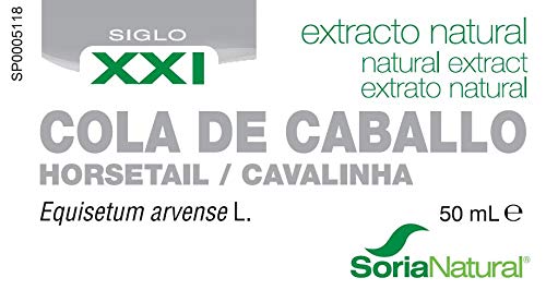 Soria Natural - EXTRACTO DE COLA DE CABALLO S. XXI - Extracto Natural - Fuerza uñas y cabello y disminuye retención de líquidos - 50 ml - Equisetum arvense (PACK2)