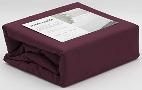 Strato Bedding - Juego de sábanas de microfibra compuesto de sábana encimera, bajera y fundas de almohada y de edredón, fácil cuidado, no encoge ni se decolora, transpirable
