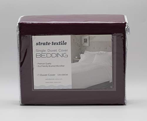 Strato Bedding - Juego de sábanas de microfibra compuesto de sábana encimera, bajera y fundas de almohada y de edredón, fácil cuidado, no encoge ni se decolora, transpirable