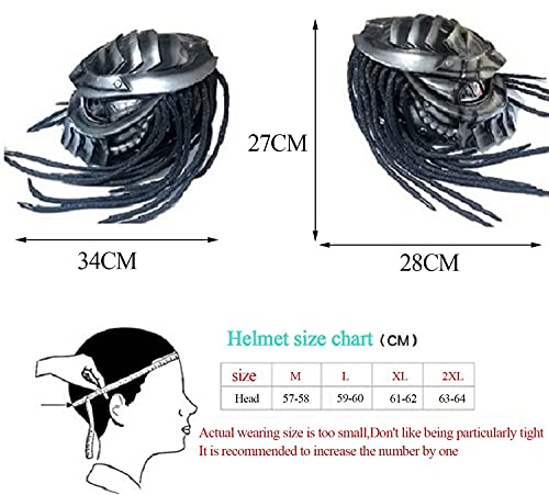 STRTG Casco De Motocross, Casco De Guerrero Dentado Alien Predator Personal Casco Integral Motocicleta Casco Alternativo Vintage C,M57-58cm