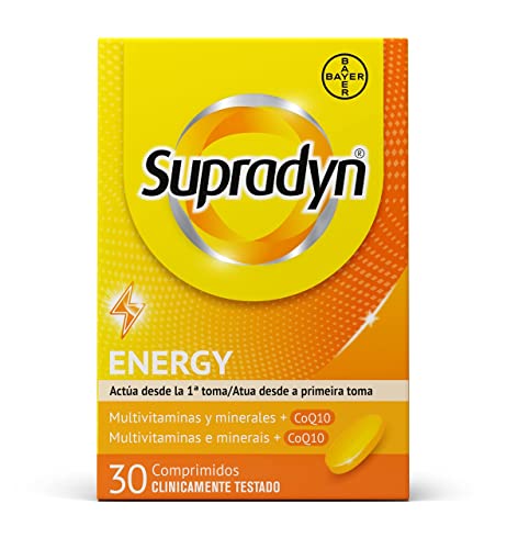 Supradyn Energy Multivitaminas para Todos con Vitaminas, Minerales y Coenzima Q10, Ayuda a Activar y Mantener tu Energía y Reducir el Cansancio, 30 Comprimidos