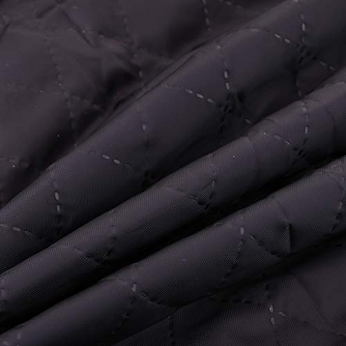 Tela Acolchada de Poliéster/Algodón Paño de Doble Cara para Vestidos Largos 145 x 100 cm - Negro