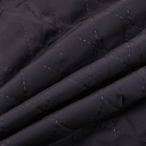 Tela Acolchada de Poliéster/Algodón Paño de Doble Cara para Vestidos Largos 145 x 100 cm - Negro