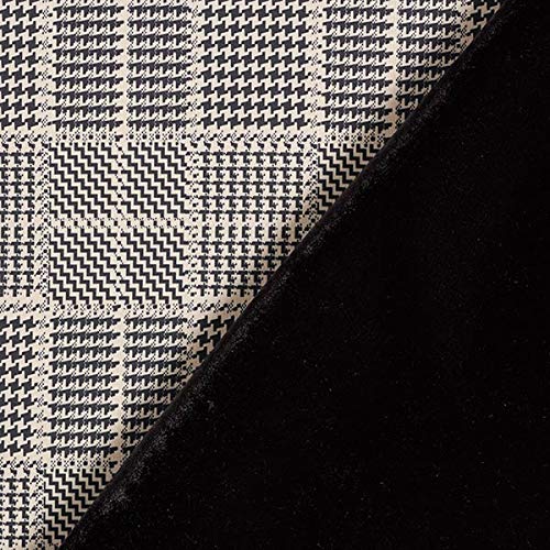 Tela de doble cara Terciopelo Buceo Príncipe de Gales – beige/negro — Mercancia al metro a partir de 0,5m — para coser de Chaquetas y Deporte/funcionales