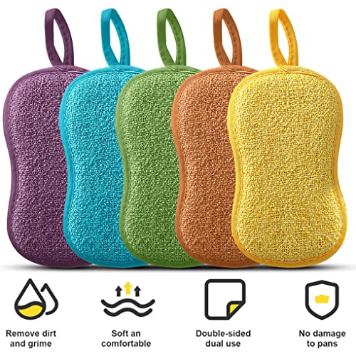 teng hong hui 5 Piezas de espueros espantosos absorbentes borrar Almohadillas de Limpieza rápido Trapos de Secado Fregar Lavado de Lavado Toallas Platos baño Aleatorio Color