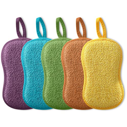 teng hong hui 5 Piezas de espueros espantosos absorbentes borrar Almohadillas de Limpieza rápido Trapos de Secado Fregar Lavado de Lavado Toallas Platos baño Aleatorio Color