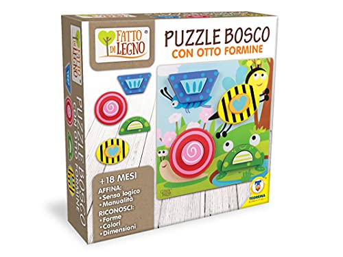 Teorema - Puzzle 3D de Madera para niños, 8 Piezas con temática de Animales del Bosque, 40589.