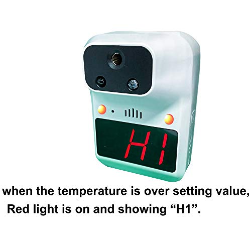 Termómetro infrarrojo de pared, termómetro para la frente de adultos con transmisión de voz, termómetro infrarrojo con alarma de fiebre para oficinas, fábricas, tiendas, escuelas, restaurantes, gimnas