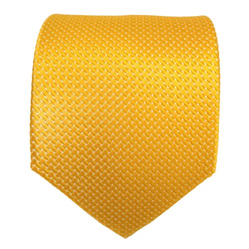 TigerTie diseñador corbata de seda de satén en - amarillo dalias amarillas plata lunares