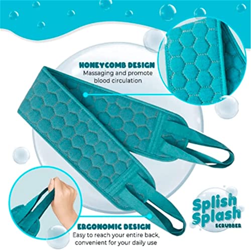 Toalla de frotamiento trasero, guantes exfoliantes para cuerpo, guantes de ducha Exfoliando para mujeres, batas de baño LOOFAH Sponge, nuevo 2021 Valor de regalo Multipack-Orange