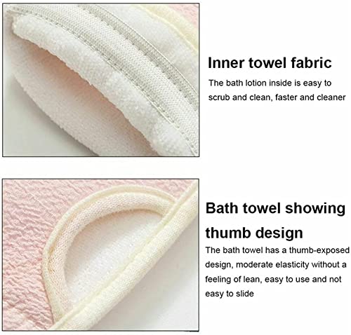 Toalla de frotamiento trasero, guantes exfoliantes para cuerpo, guantes de ducha Exfoliando para mujeres, batas de baño LOOFAH Sponge, nuevo 2021 Valor de regalo Multipack-Orange
