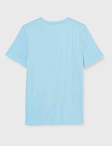 Tom Tailor Crew Neck Logo Print Camiseta, Azul petróleo, Gris y Azul, S para Hombre