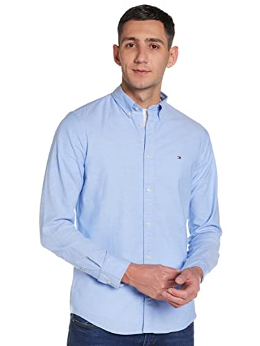 Tommy Hilfiger Core Stretch Slim Oxford Camisa, Azul (Shirt Blue 474), Medium para Hombre