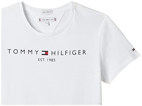 Tommy Hilfiger Essential tee S/S Camisa, Blanco, 14 años para Niñas